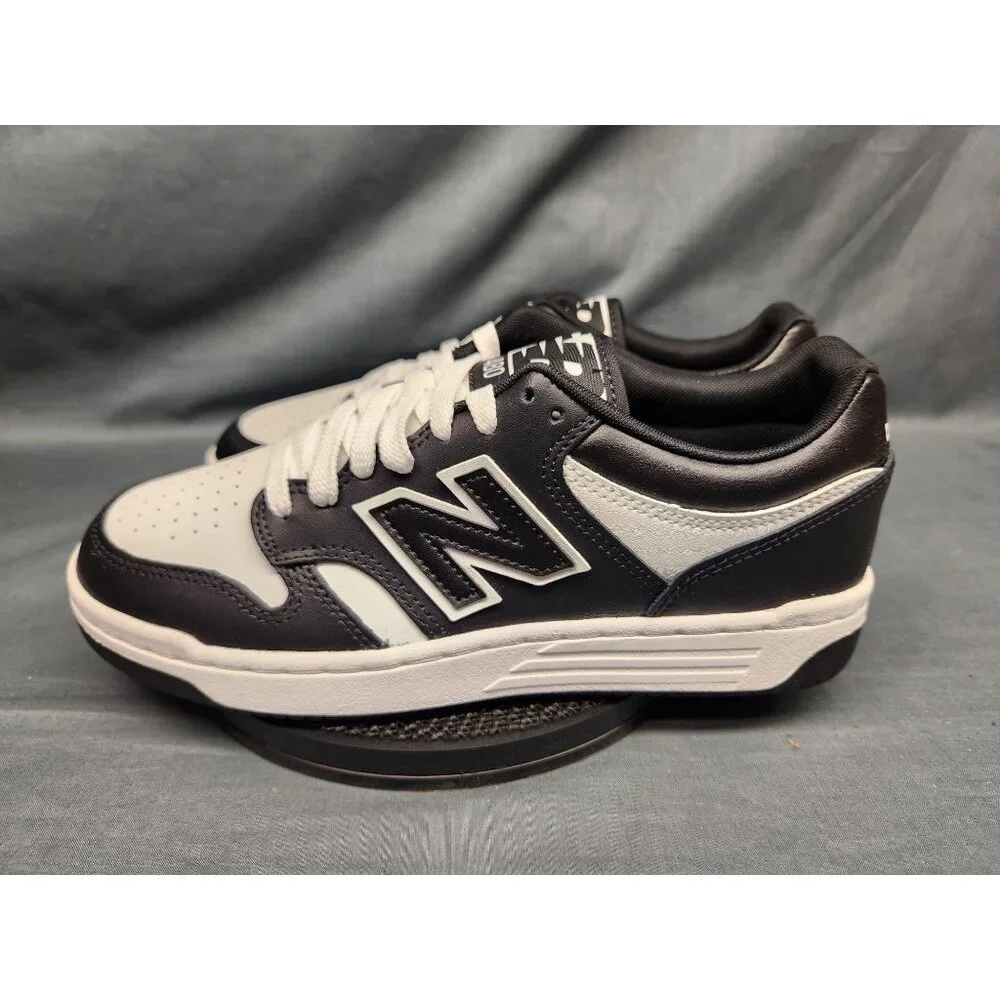 New Balance Boys 480 Sneakers GSB480BW Leather Black White Size 5.5 NEW NO BOX! - Picture 5 of 11